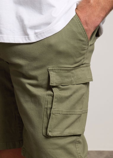 BadRhino Big & Tall Khaki Green Stretch Cargo Shorts