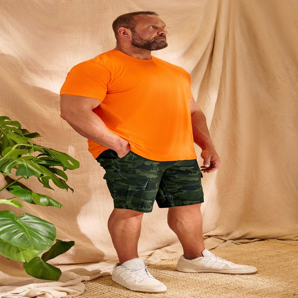 BadRhino Big & Tall Green Camo Cargo Shorts