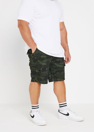BadRhino Big & Tall Green Camo Cargo Shorts