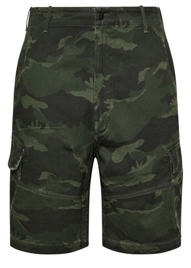 BadRhino Big & Tall Green Camo Cargo Shorts