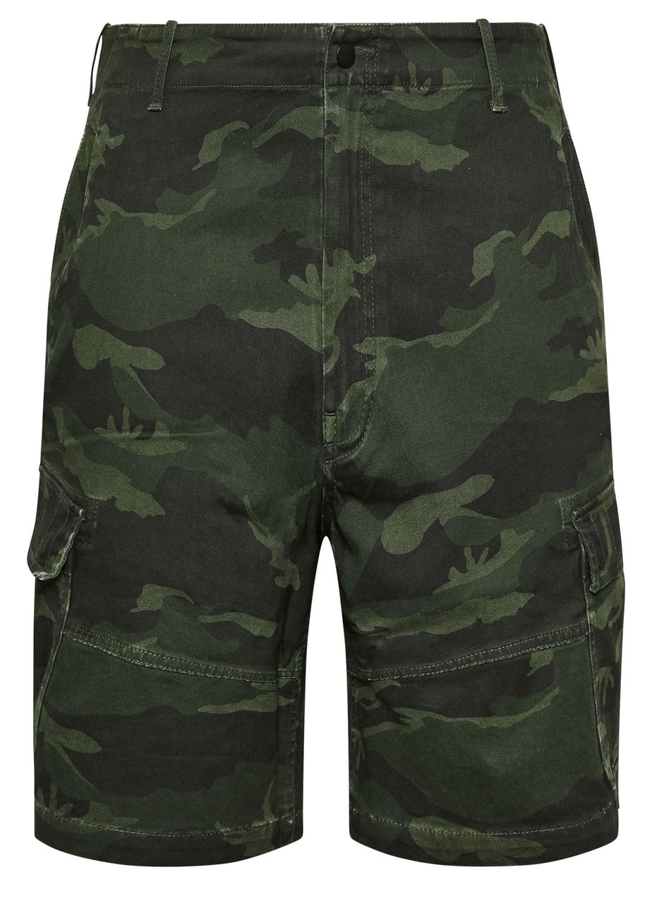 BadRhino Big & Tall Green Camo Cargo Shorts