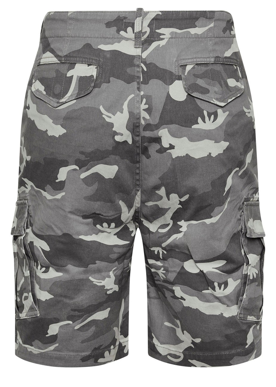 BadRhino Big & Tall Grey Camo Cargo Shorts