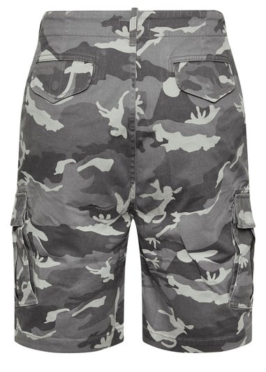BadRhino Big & Tall Grey Camo Cargo Shorts