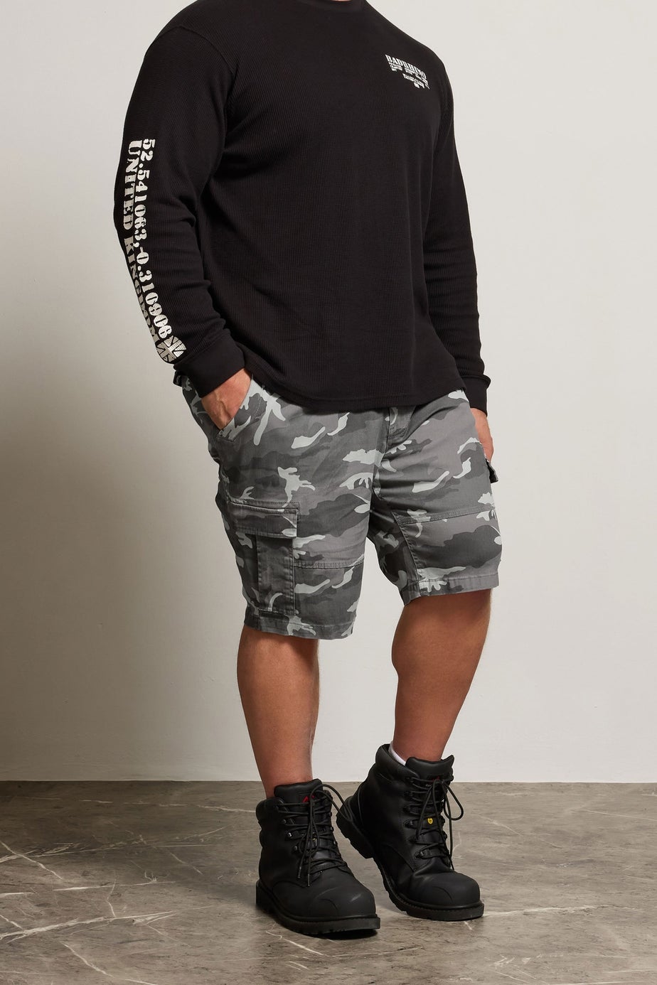 BadRhino Grey Camo Cargo Shorts