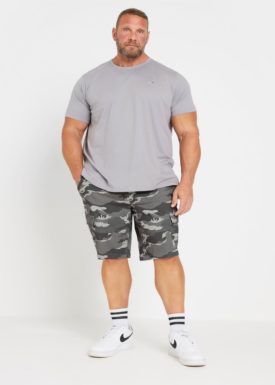BadRhino Big & Tall Grey Camo Cargo Shorts