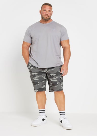 BadRhino Big & Tall Grey Camo Cargo Shorts