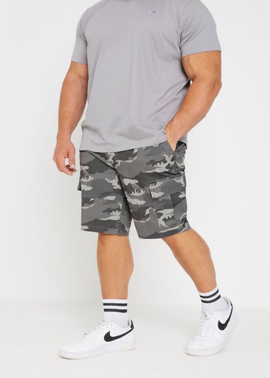 BadRhino Big & Tall Grey Camo Cargo Shorts