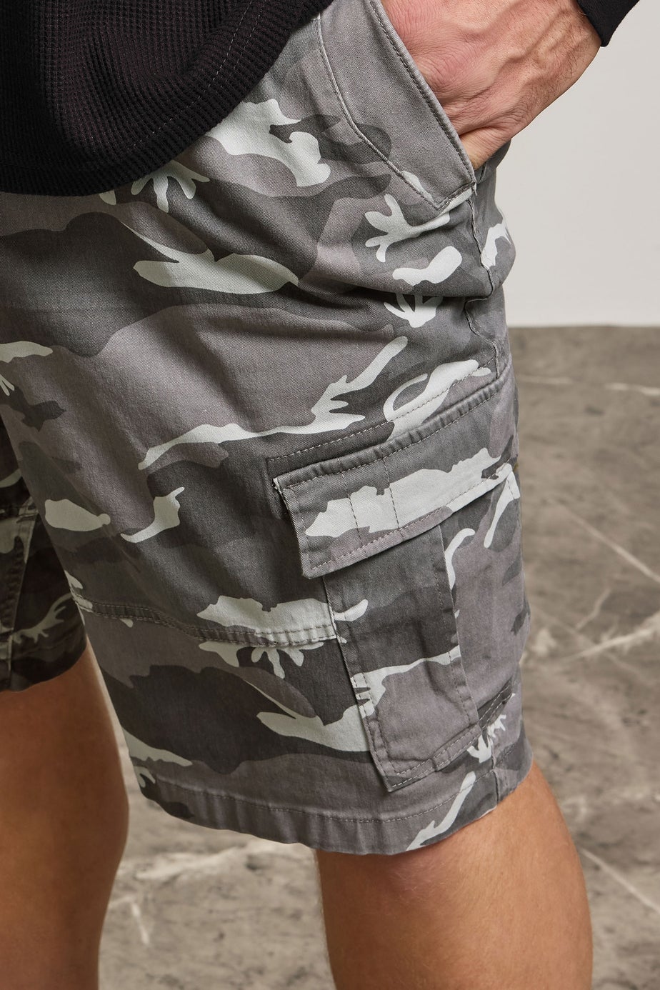 BadRhino Grey Camo Cargo Shorts