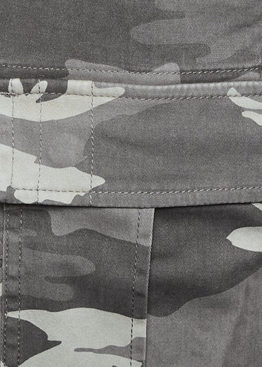BadRhino Big & Tall Grey Camo Cargo Shorts