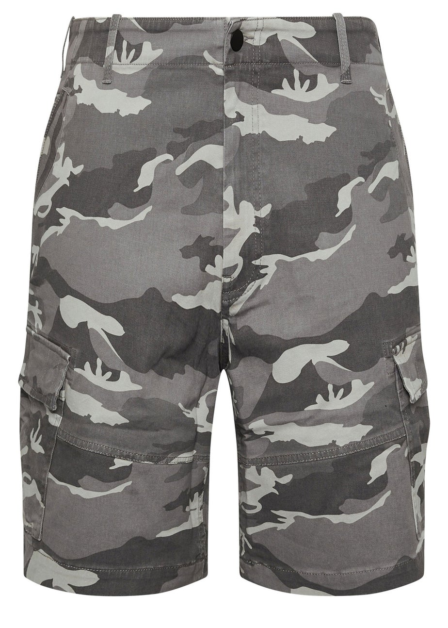 BadRhino Big & Tall Grey Camo Cargo Shorts