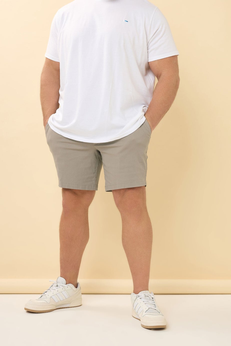 BadRhino Big & Tall Beige Brown Stretch Chino Shorts