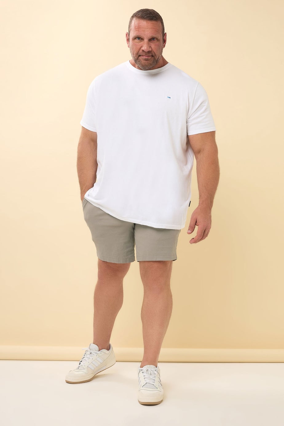 BadRhino Big & Tall Beige Brown Stretch Chino Shorts
