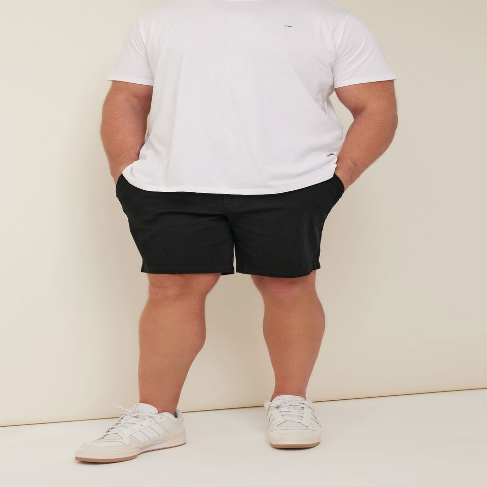 BadRhino Big & Tall Black Stretch Chino Shorts