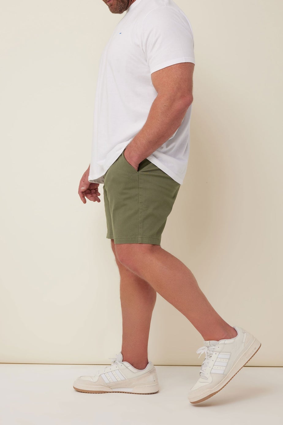 BadRhino Big & Tall Khaki Green Stretch Chino Shorts