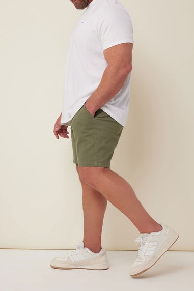 BadRhino Big & Tall Khaki Green Stretch Chino Shorts
