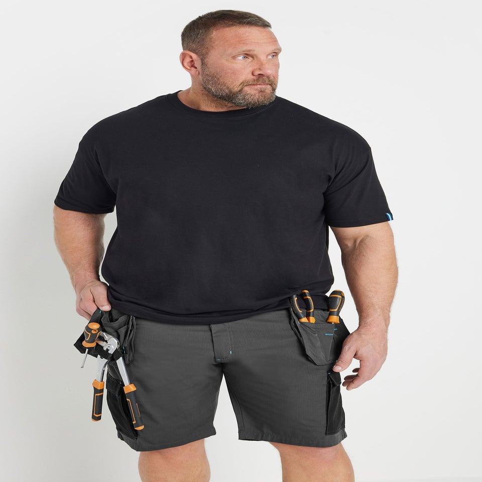 BadRhino Big & Tall Black Workwear Cargo Shorts