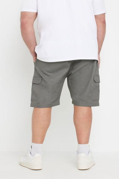 BadRhino Charcoal Grey Elasticated Waist Stretch Cargo Shorts