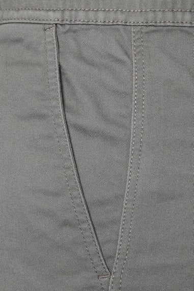 BadRhino Charcoal Grey Elasticated Waist Stretch Cargo Shorts