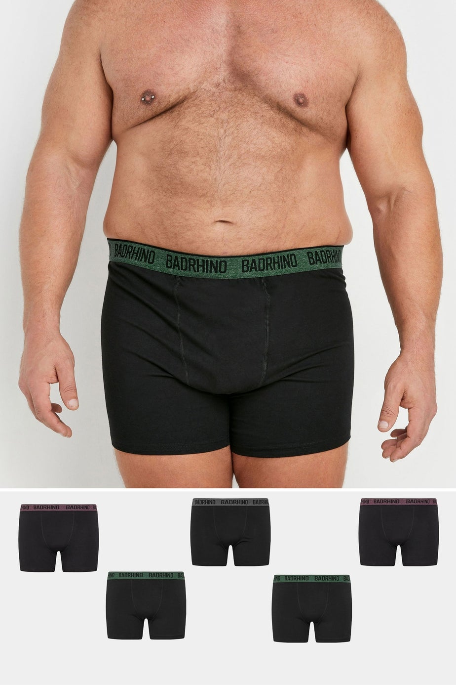 BadRhino 5 Pack Black Marl Waistband Boxers