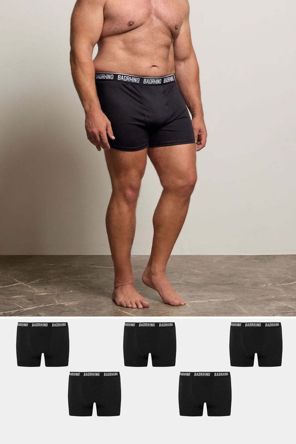 BadRhino 5 Pack Black Boxers