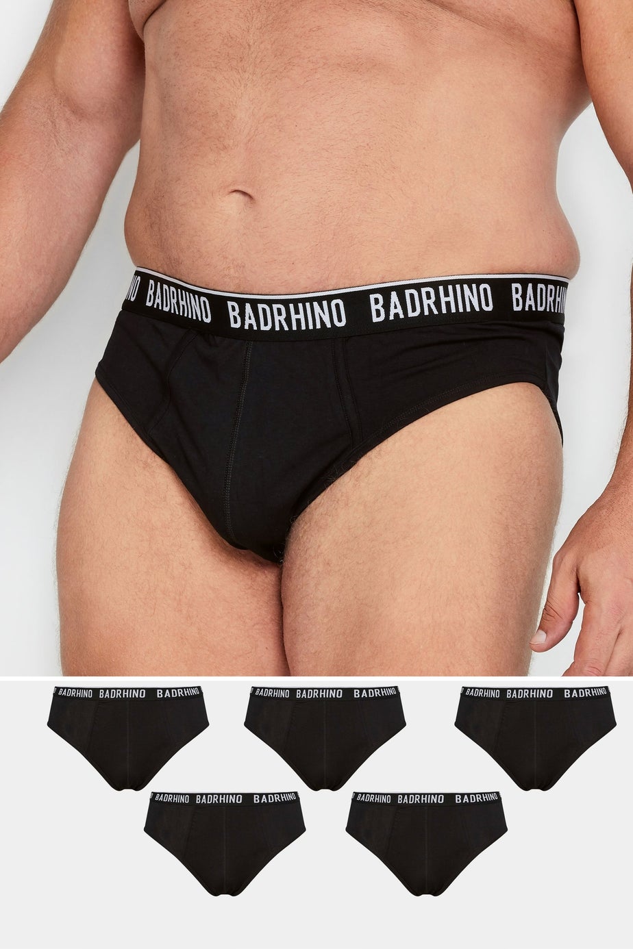 BadRhino 5 Pack Black Briefs
