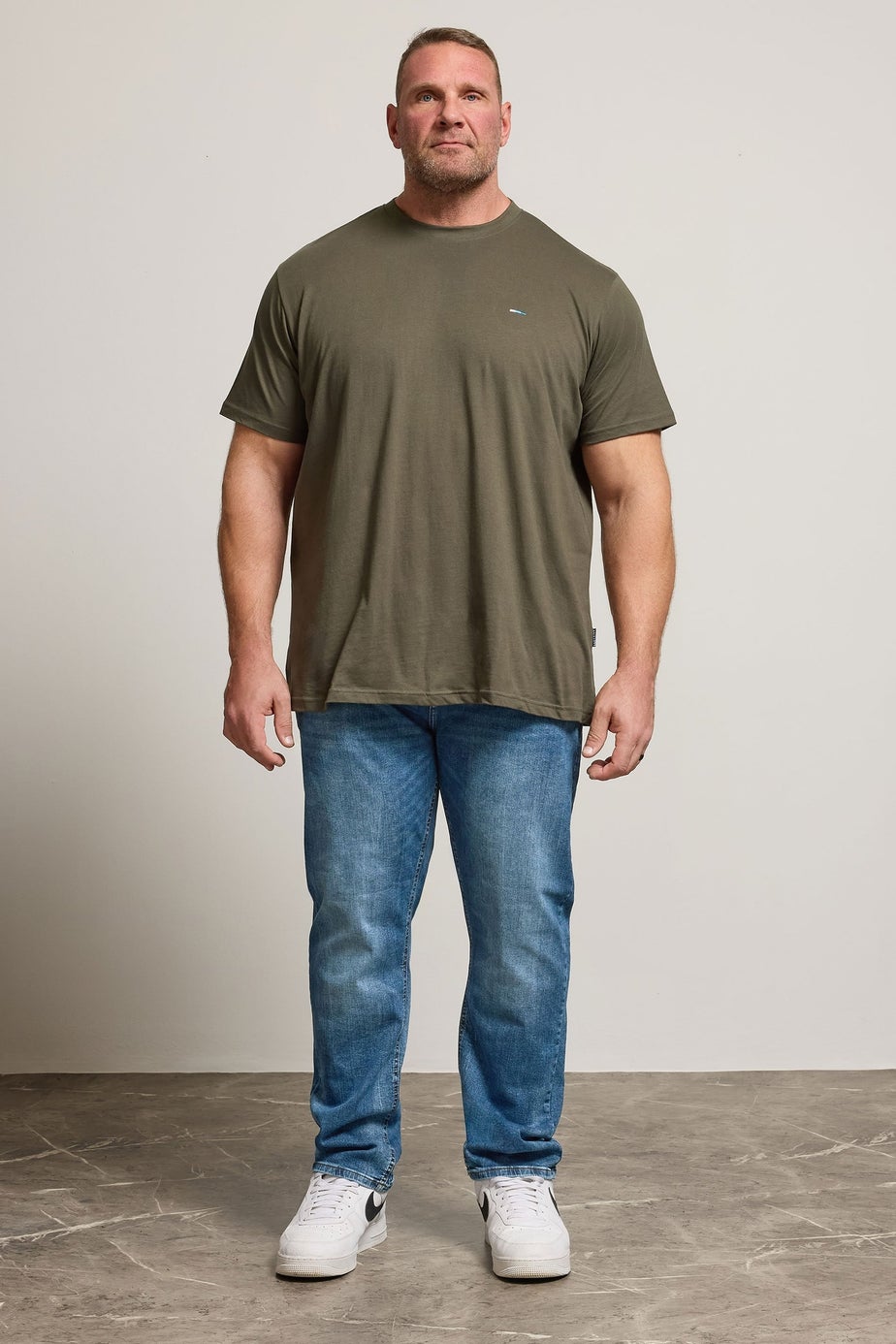 BadRhino Blue Washed Straight Leg Stretch Jeans