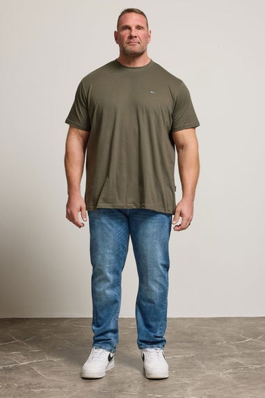 BadRhino Blue Washed Straight Leg Stretch Jeans