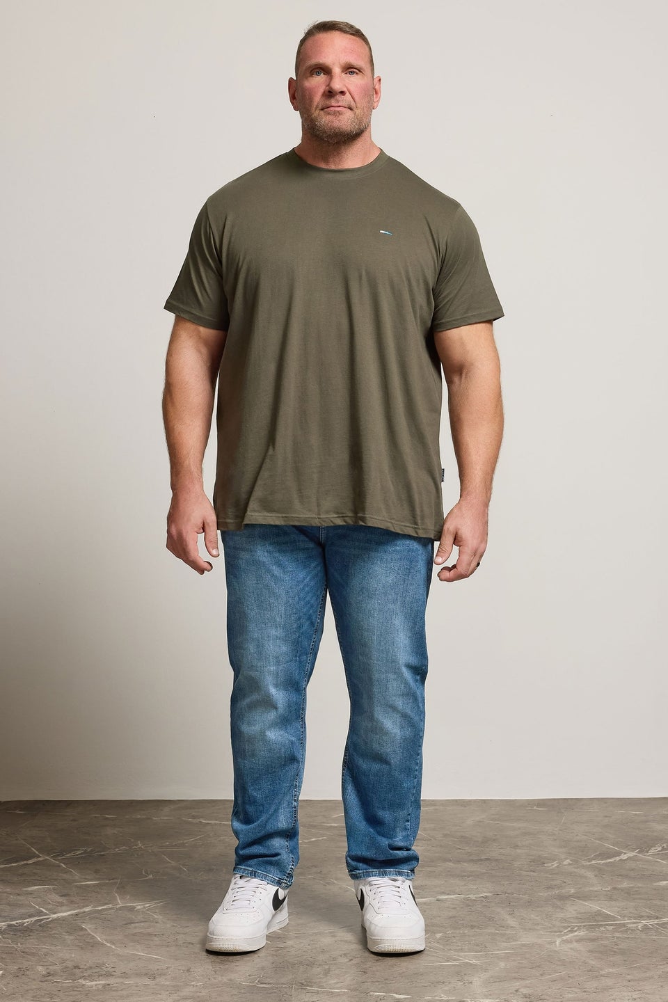 BadRhino Blue Washed Straight Leg Stretch Jeans