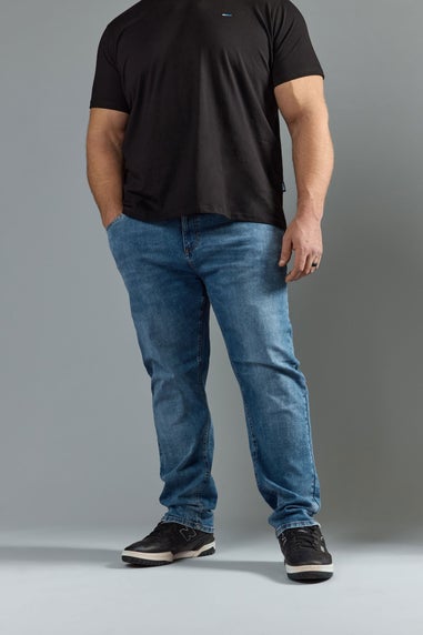 BadRhino Blue Washed Straight Leg Stretch Jeans