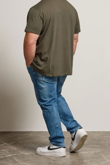 BadRhino Blue Washed Straight Leg Stretch Jeans