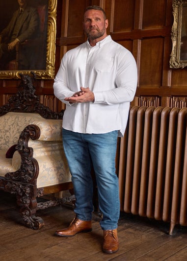 BadRhino Blue Washed Straight Leg Stretch Jeans