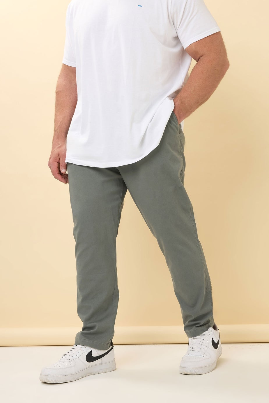BadRhino Big & Tall Sage Green Elasticated Waist Chinos