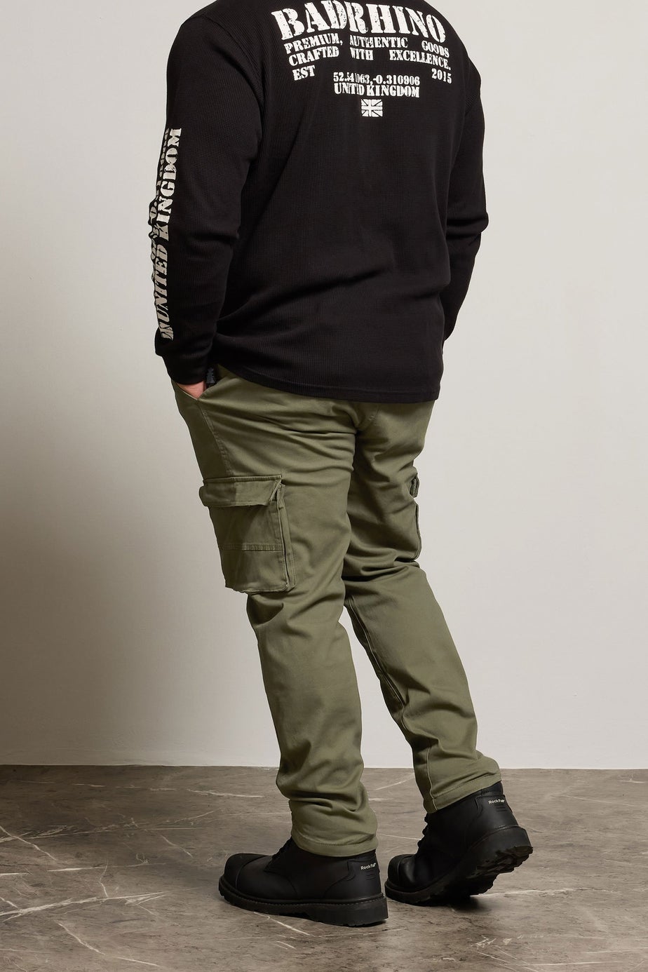 BadRhino Khaki Green Stretch Cargo Trousers