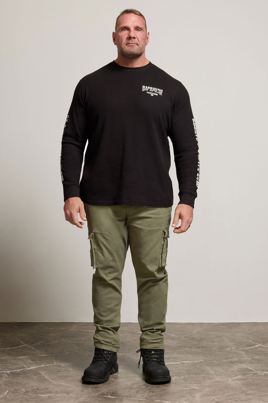 BadRhino Khaki Green Stretch Cargo Trousers