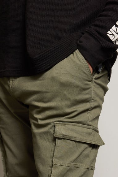 BadRhino Khaki Green Stretch Cargo Trousers