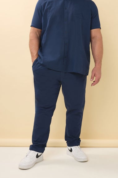 BadRhino Navy Blue Linen Formal Trousers