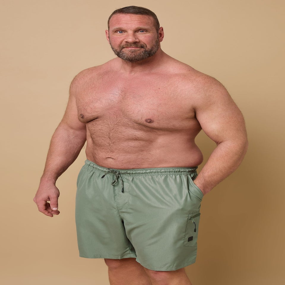 BadRhino Khaki Green Cargo Swim Shorts