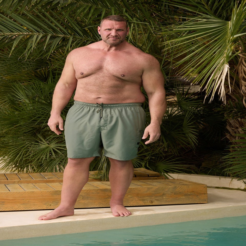 BadRhino Khaki Green Cargo Swim Shorts