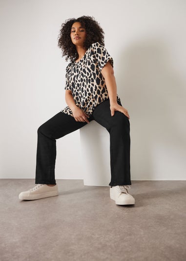 Evans Curve Black Straight Leg Jeans