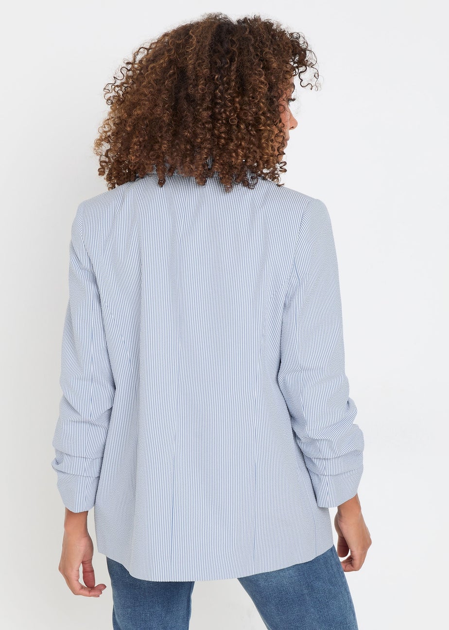 M&Co Blue Stripe Seersucker Blazer