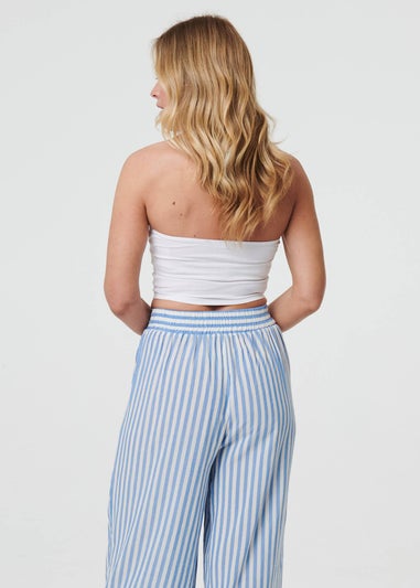 Izabel London Blue Striped High Waist Wide Leg Trousers