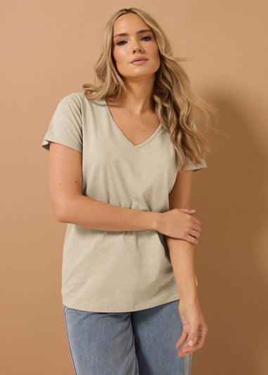 Long Tall Sally 3 Pack Blue & Coral Orange Stripe V-Neck T-Shirts