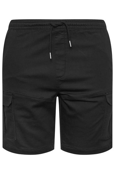 BadRhino Black Elasticated Waist Cargo Shorts