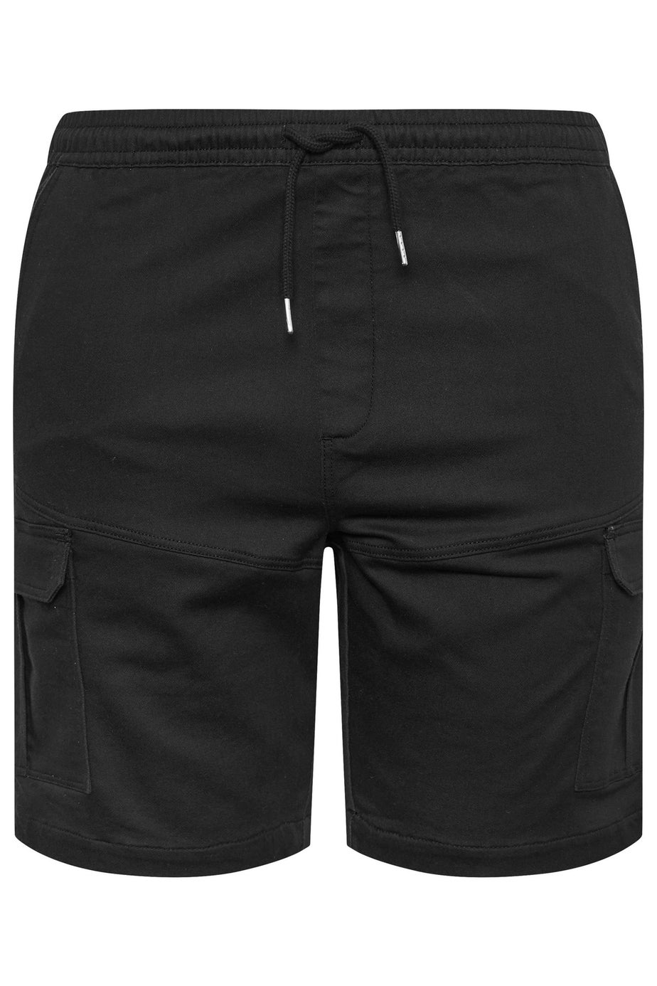 BadRhino Black Elasticated Waist Cargo Shorts