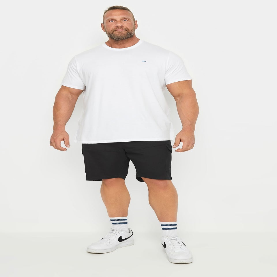 BadRhino Black Elasticated Waist Cargo Shorts