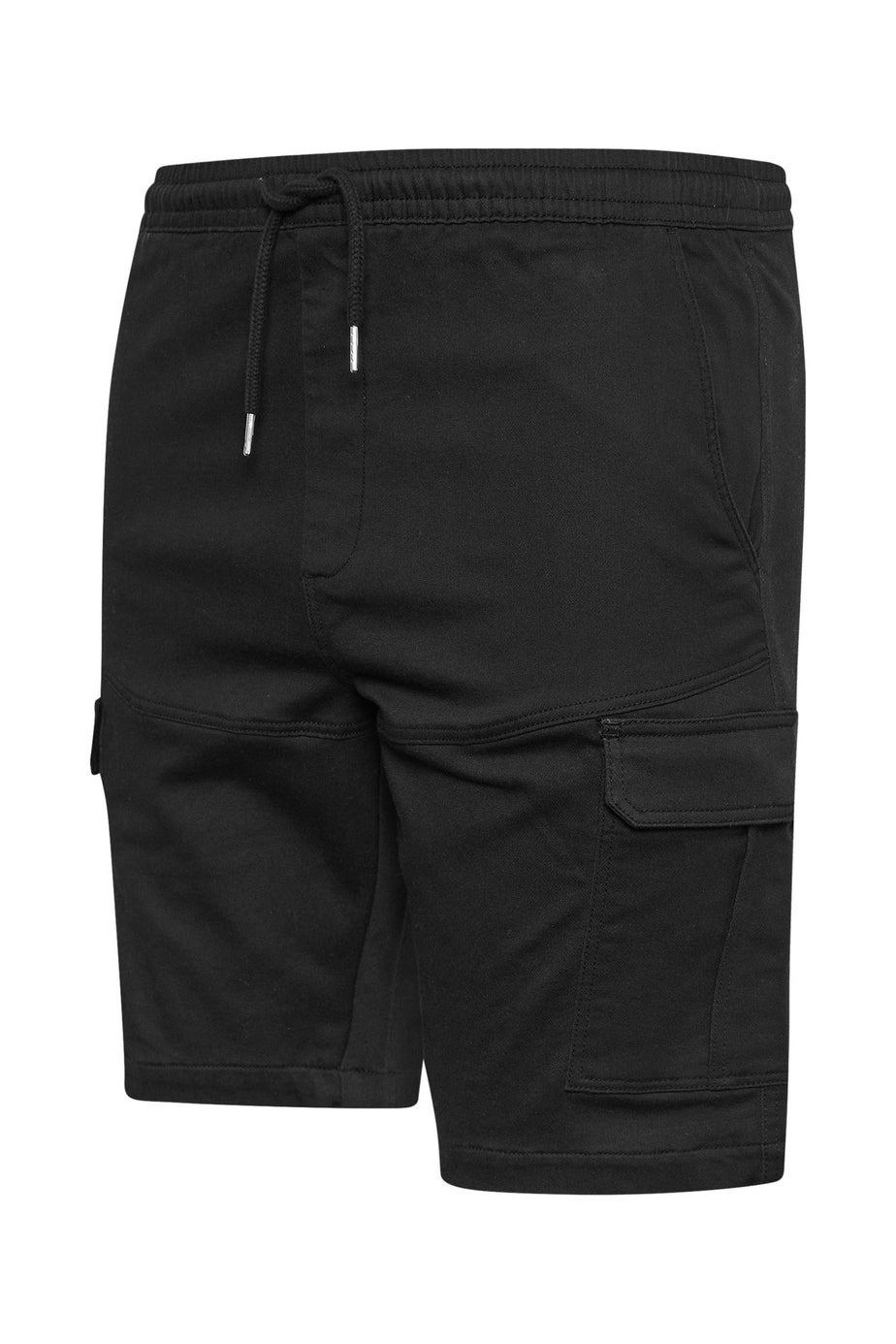 BadRhino Black Elasticated Waist Cargo Shorts