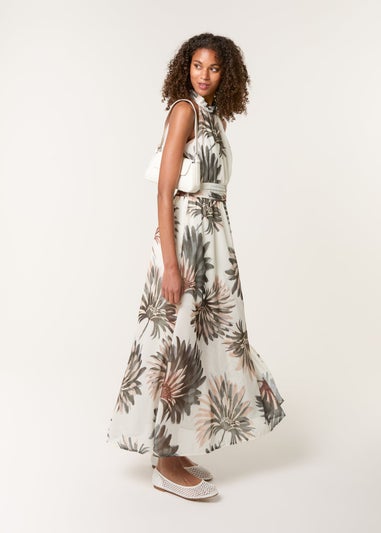 Blue Vanilla Khaki Halter Neck Occasion Dress