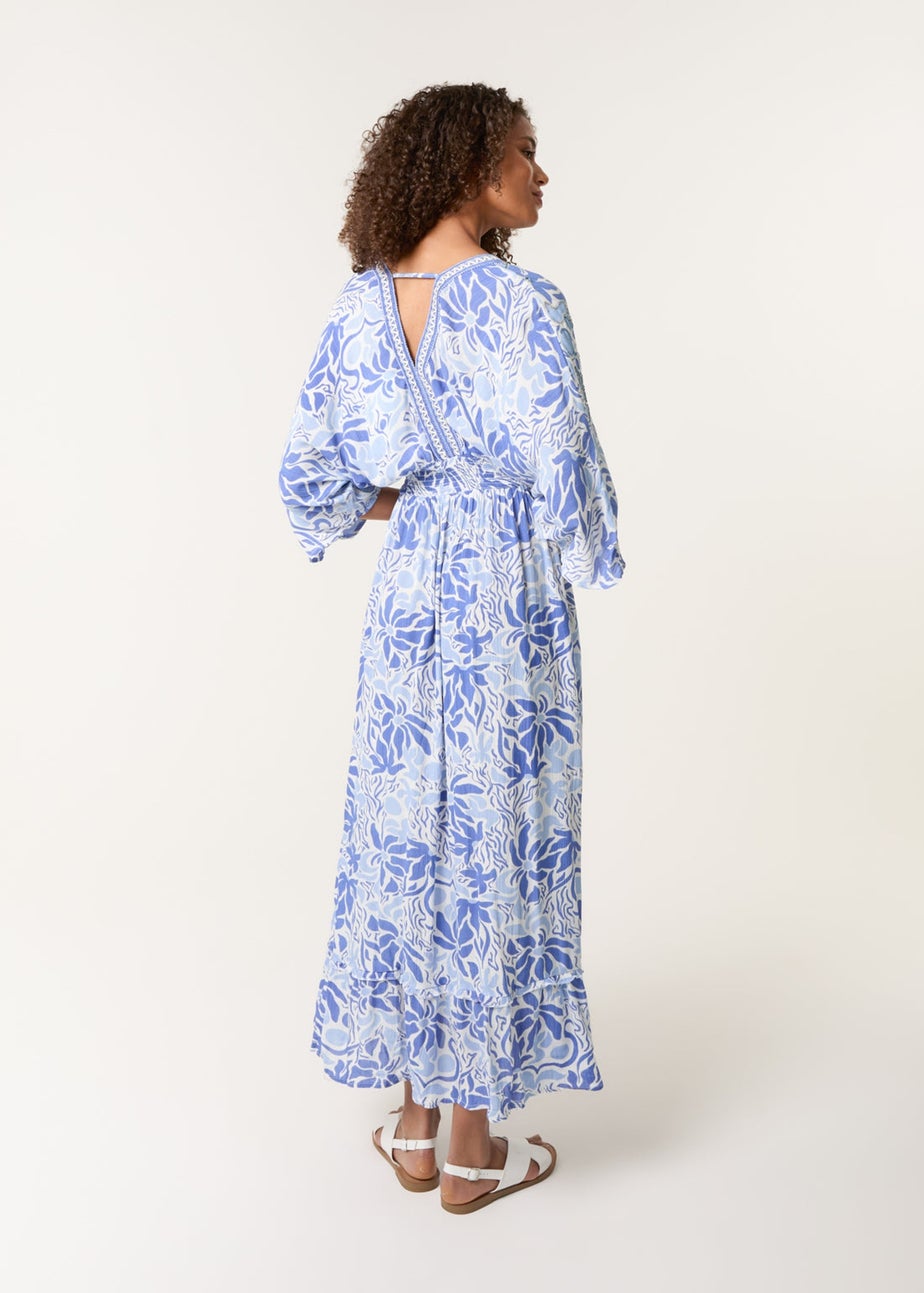 Blue Vanilla Blue Embellished V Front & Back Maxi Dress