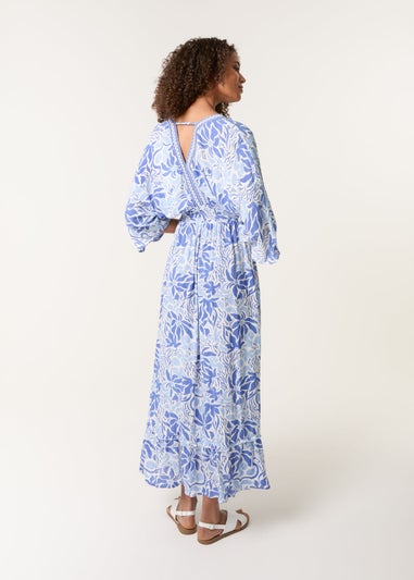 Blue Vanilla Blue Embellished V Front & Back Maxi Dress