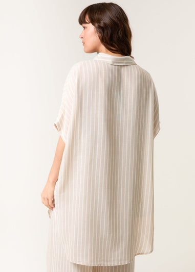 Blue Vanilla Stone Oversized Pinstripe Shirt